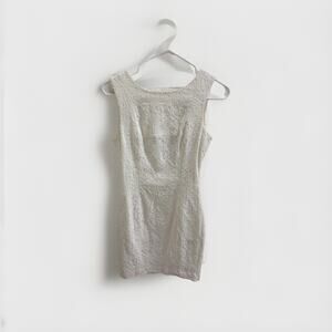 h&m crochet mini dress Women's Light beige Crochet-look mini dress